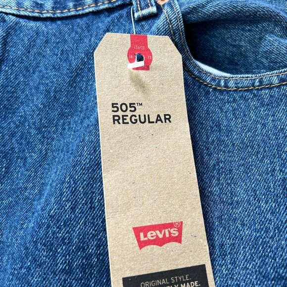 Levis 505 Jeans Mens 48 X 32 Straight Leg Big & Tall Blue Denim - Picture 10 of 13